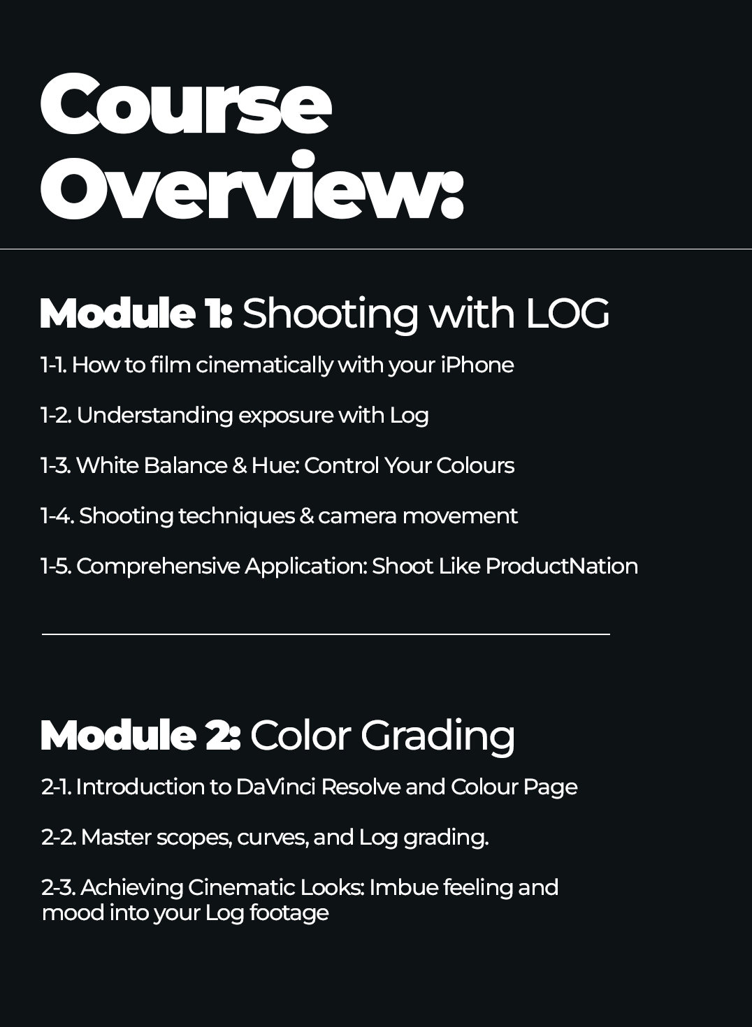Pocket Cinematic course detail